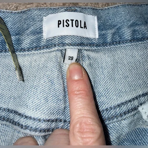 Pistola Cassie Crop High Rise Straight light blue Jeans Size 29 Radiant Wash NWT - Picture 7 of 9
